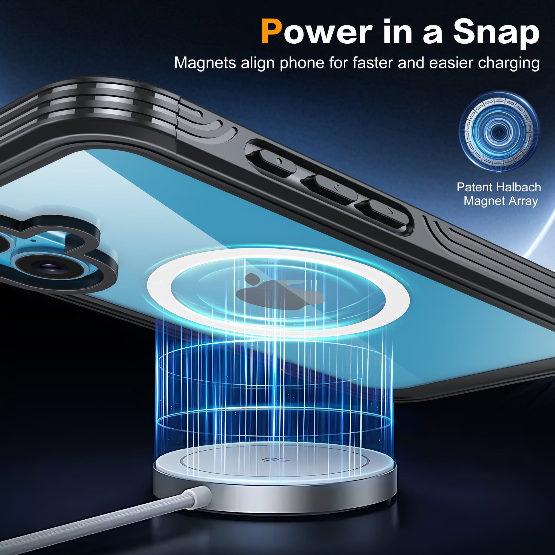 for Iphone 16 Pro Case, Double Front Frame Built-In 9H Tempered Glass Screen Protector + Privacy Screen Protector, Compatible with Magsafe, Magnetic Phone Case for Iphone 16 Pro-Black