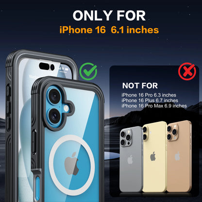 for Iphone 16 Pro Case, Double Front Frame Built-In 9H Tempered Glass Screen Protector + Privacy Screen Protector, Compatible with Magsafe, Magnetic Phone Case for Iphone 16 Pro-Black