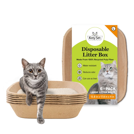 Eco-Friendly Disposable Litter Box Jumbo for Cats (Pack of 6)