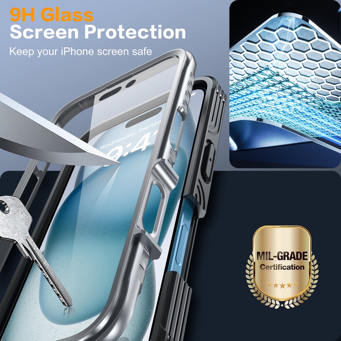 for Iphone 16 Pro Case, Double Front Frame Built-In 9H Tempered Glass Screen Protector + Privacy Screen Protector, Compatible with Magsafe, Magnetic Phone Case for Iphone 16 Pro-Black