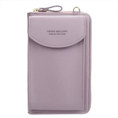 Elegance On-the-Go – Luxe PU Leather Crossbody Shoulder Bag with Phone & Card Organizer